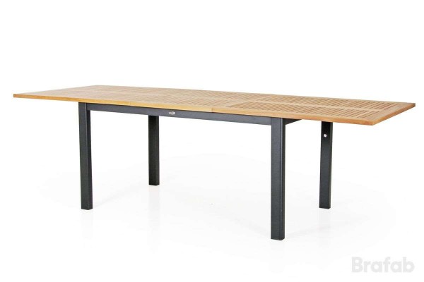 Lyon matbord utdragbart 194/252x92 H76 cm svart/teak Brafab