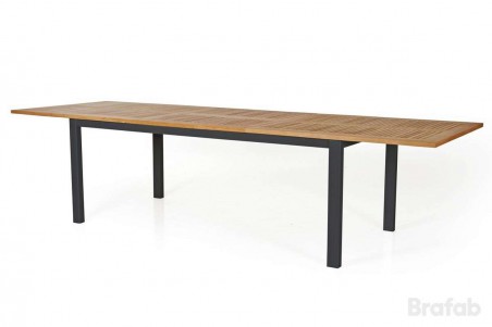 Lyon matbord utdragbart 224/304x100 H76 cm svart/teak Brafab