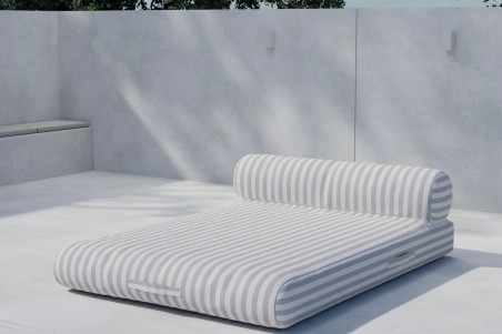 Redang solsäng 132x188 cm beige/vit randig Venture Design