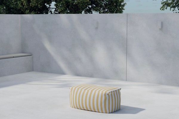 Redang ottoman gul/vit randig Venture Design