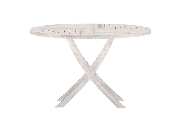 Kenya matbord Ø120 cm vitputsad Venture Design