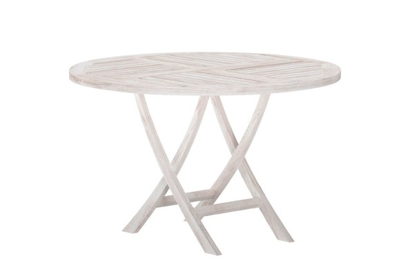 Kenya matbord Ø120 cm vitputsad Venture Design