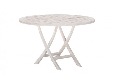 Kenya matbord Ø120 cm vitputsad Venture Design