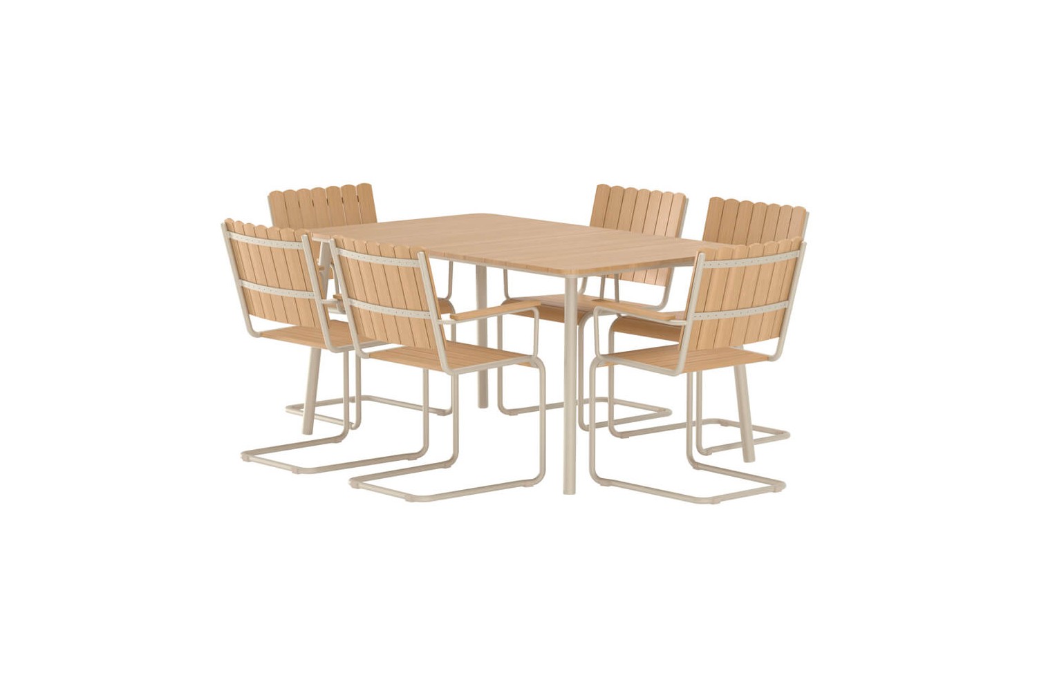 Holmsund rektangulär matgrupp beige Venture Design