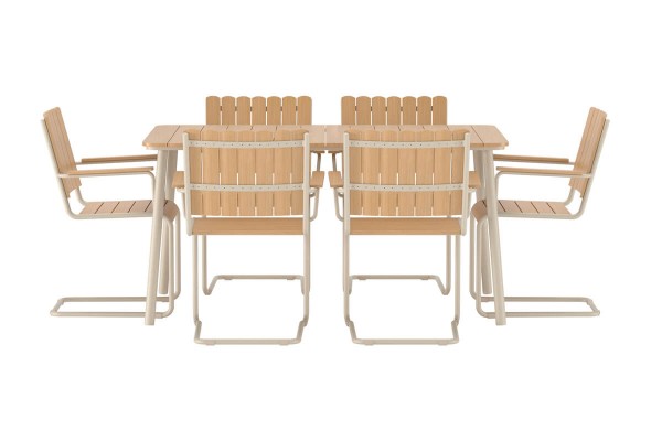 Holmsund rektangulär matgrupp beige Venture Design