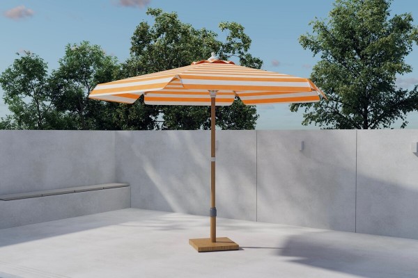 Cerox parasoll Ø270 cm vit/orange Venture Design