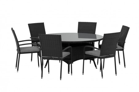 Volta & Anna rund matgrupp svart Venture Design