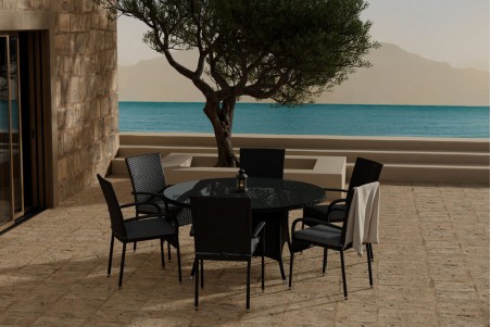 Volta & Anna rund matgrupp svart Venture Design