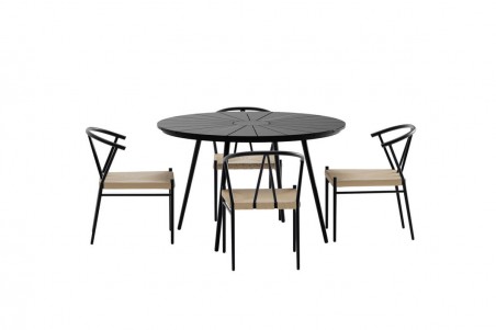 San Vito & Alfons rund matgrupp svart Venture Design