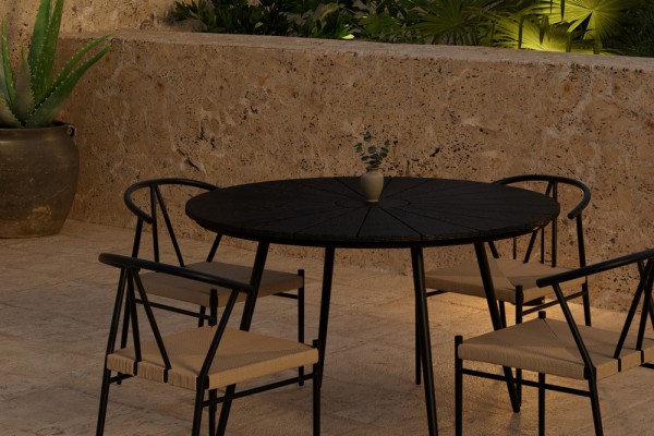 San Vito & Alfons rund matgrupp svart Venture Design