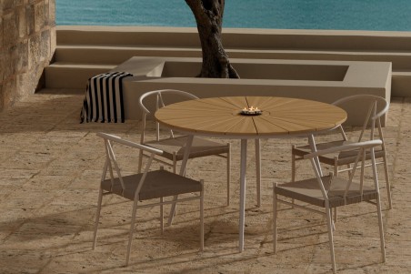 San Vito & Alfons rund matgrupp beige Venture Design