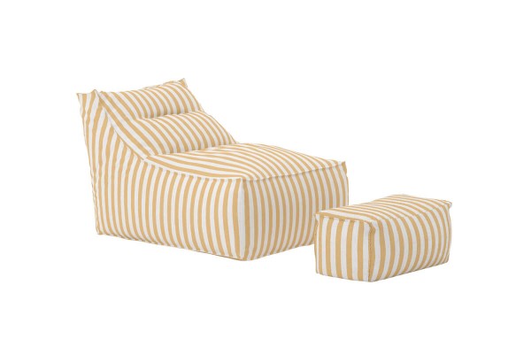Redang loungebag med ottoman gul/vit randig Venture Design