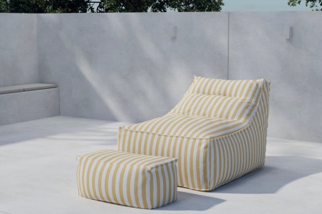 Redang loungebag med ottoman gul/vit randig Venture Design