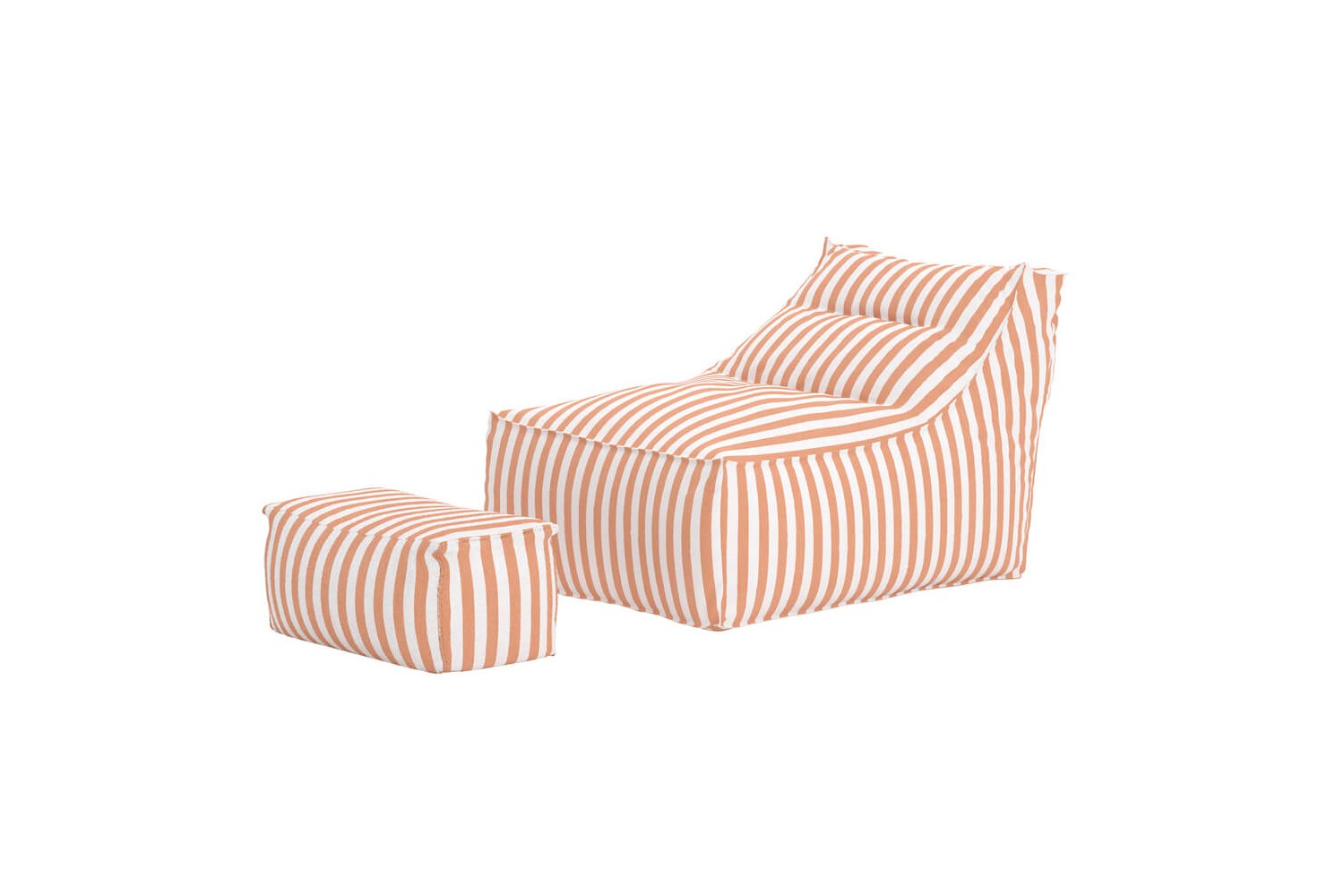 Redang loungebag med ottoman persika/vit randig Venture Design