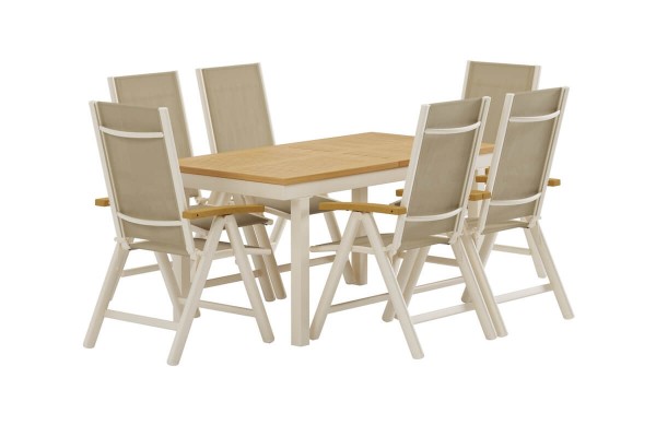 Panama rektangulär matgrupp beige/natur Venture Design