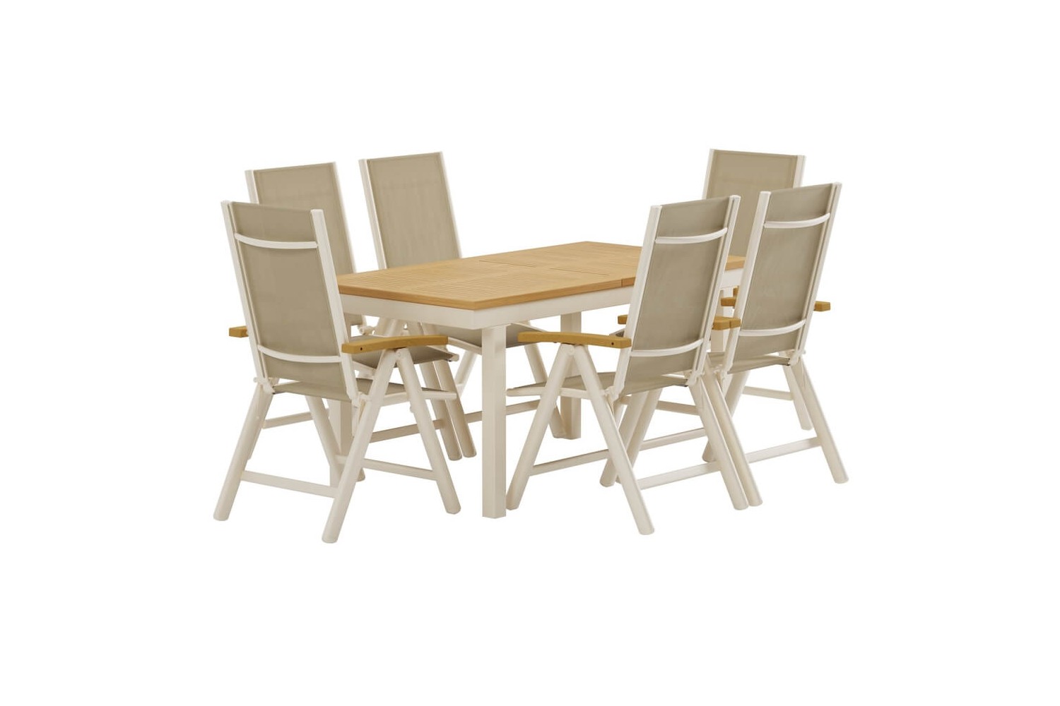 Panama rektangulär matgrupp beige/natur Venture Design