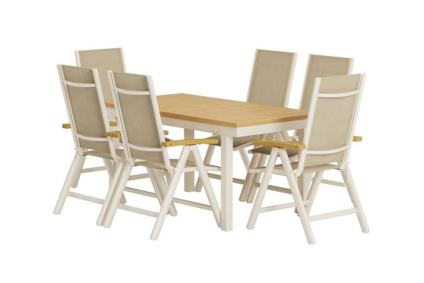 Panama rektangulär matgrupp beige/natur Venture Design