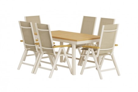 Panama rektangulär matgrupp beige/natur Venture Design