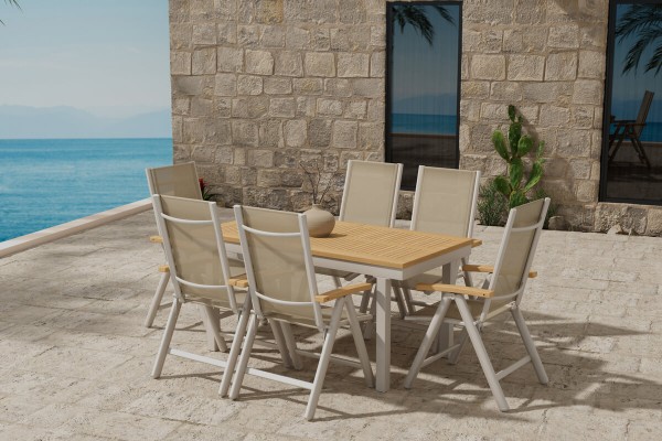 Panama rektangulär matgrupp beige/natur Venture Design