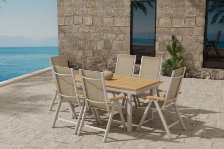 Panama rektangulär matgrupp beige/natur Venture Design