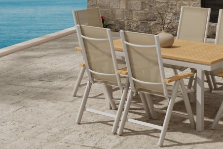 Panama rektangulär matgrupp beige/natur Venture Design