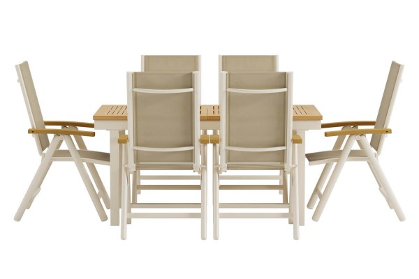 Panama rektangulär matgrupp beige/natur Venture Design