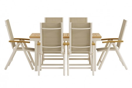 Panama rektangulär matgrupp beige/natur Venture Design