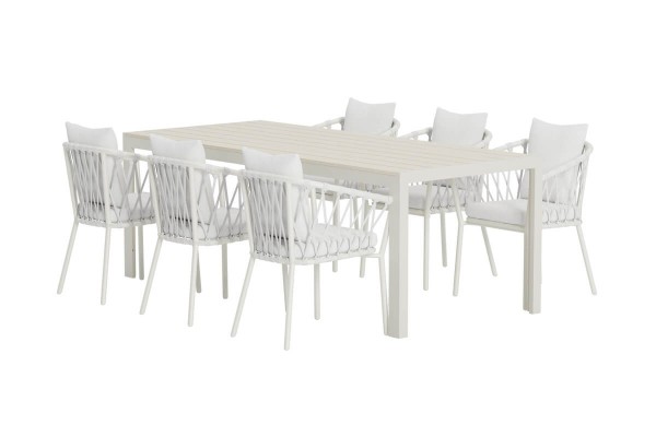 Mirko & Linos matgrupp vit/beige Venture Design