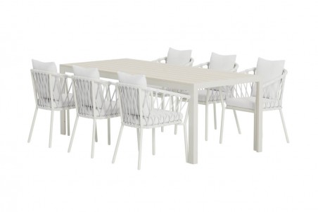 Mirko & Linos matgrupp vit/beige Venture Design