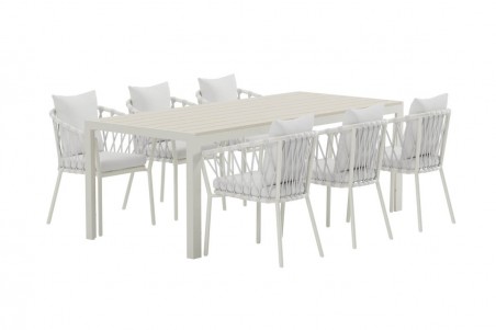 Mirko & Linos matgrupp vit/beige Venture Design