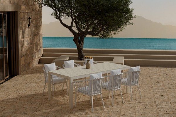 Mirko & Linos matgrupp vit/beige Venture Design