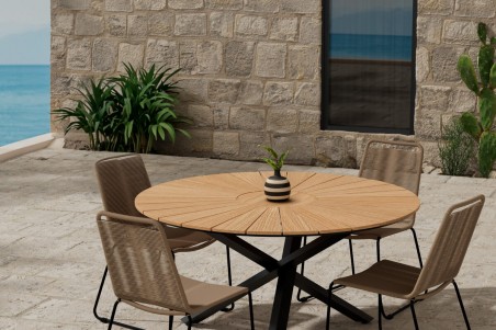 Mexico & Lindos rund matgrupp svart/brun Venture Design