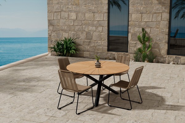 Mexico & Lindos rund matgrupp svart/brun Venture Design