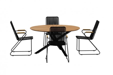 Mexico & Bois rund matgrupp svart Venture Design