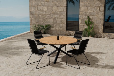 Mexico & Bois rund matgrupp svart Venture Design