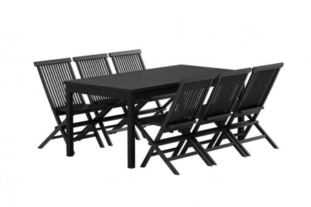 Kenya rektangulär matgrupp svart Venture Design