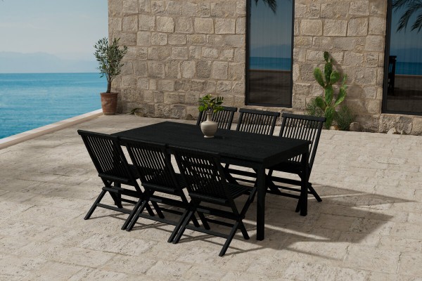 Kenya rektangulär matgrupp svart Venture Design