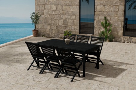 Kenya rektangulär matgrupp svart Venture Design