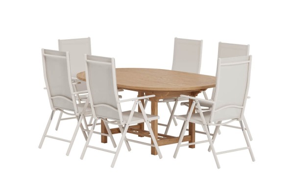 Kenya och Break oval matgrupp natur/beige Venture Design