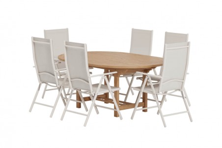 Kenya och Break oval matgrupp natur/beige Venture Design