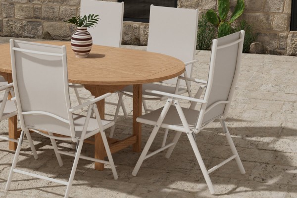 Kenya och Break oval matgrupp natur/beige Venture Design