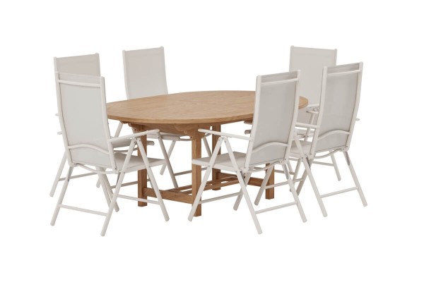 Kenya och Break oval matgrupp natur/beige Venture Design