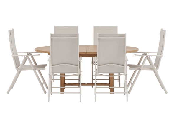 Kenya och Break oval matgrupp natur/beige Venture Design