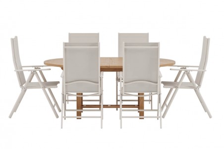 Kenya och Break oval matgrupp natur/beige Venture Design