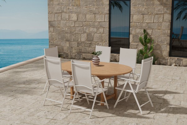 Kenya och Break oval matgrupp natur/beige Venture Design