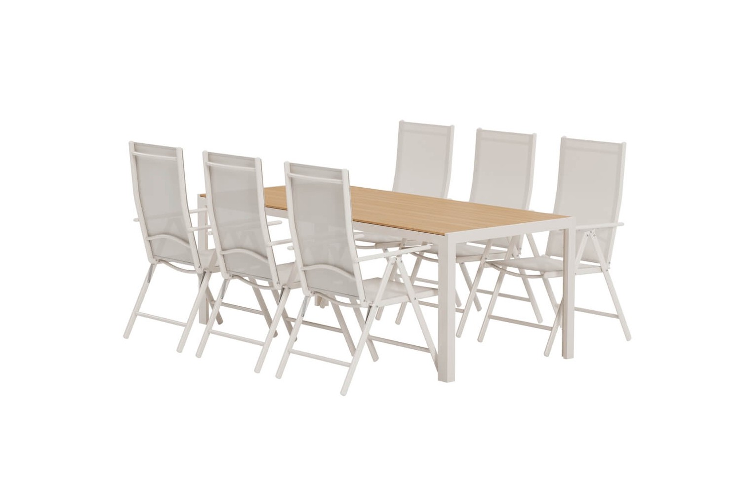 Break matgrupp 1 bord + 6 st stolar beige Venture Design