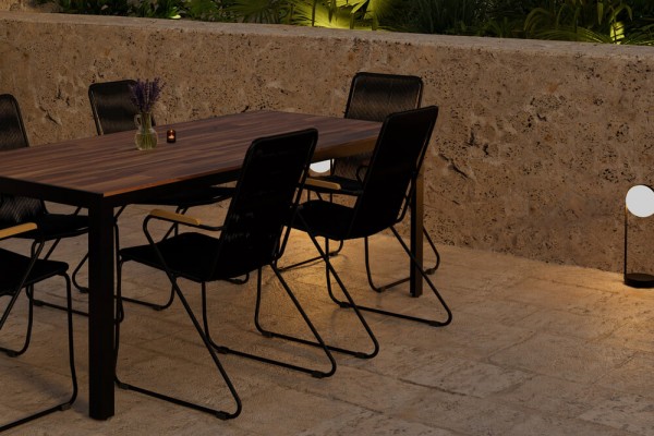 Bois matgrupp 1 bord + 6 stolar natur/svart Venture Design