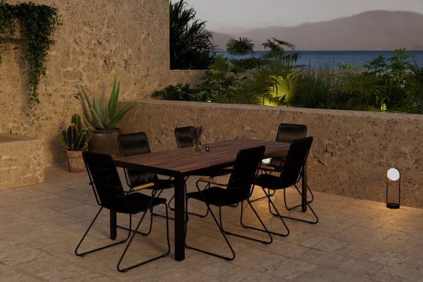 Bois matgrupp 1 bord + 6 stolar natur/svart Venture Design