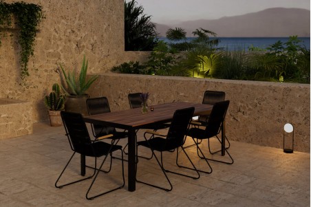 Bois matgrupp 1 bord + 6 stolar natur/svart Venture Design