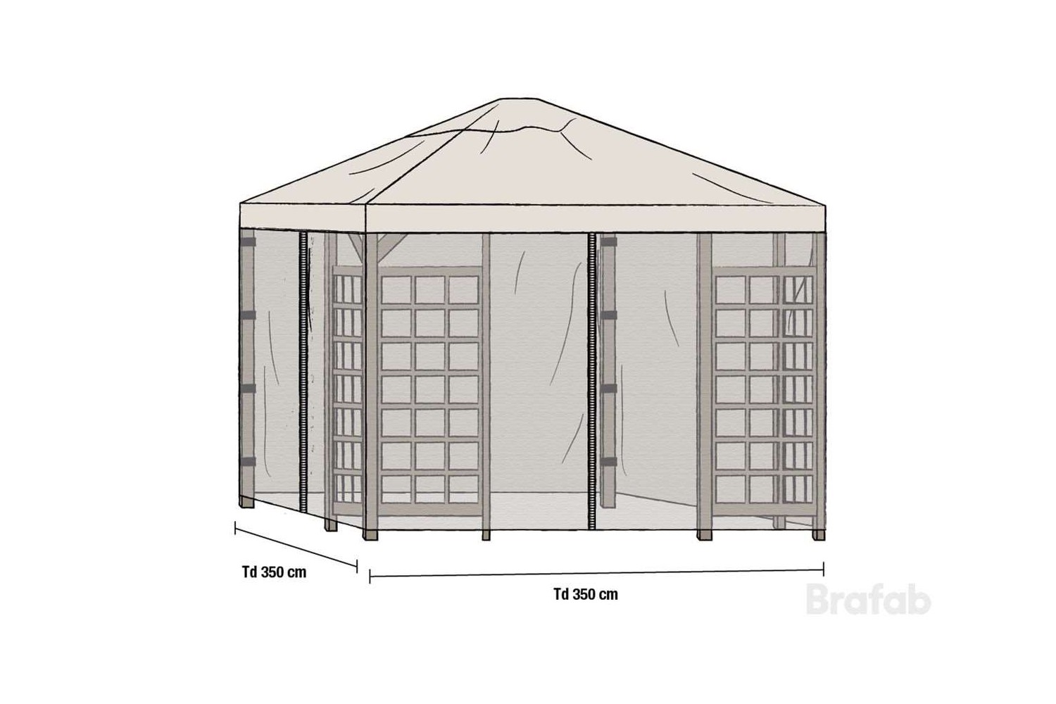 Hov Myggnät 3,5x3,5m 1par Brafab